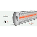 Infratech C Series Single Element with Contemporary Motif C3048 3000 Watts 480V 6.25 Amps Infrared Electric Patio Heater 61.25 x 8.19 x 2.5 in. - 21-4020