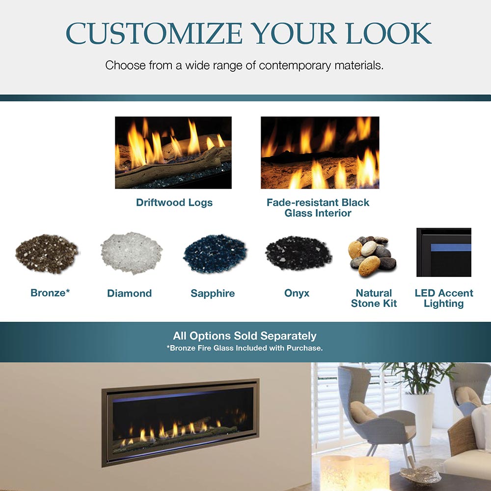 Majestic 32" Jade Linear Direct Vent Gas Fireplace