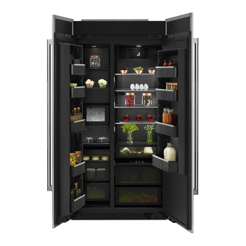 JennAir 42 inch Built-In Side by Side Refrigerator with 25.5 cu. ft. Capacity, Obsidian Black Interior in Panel Ready, JBSFS42NMX