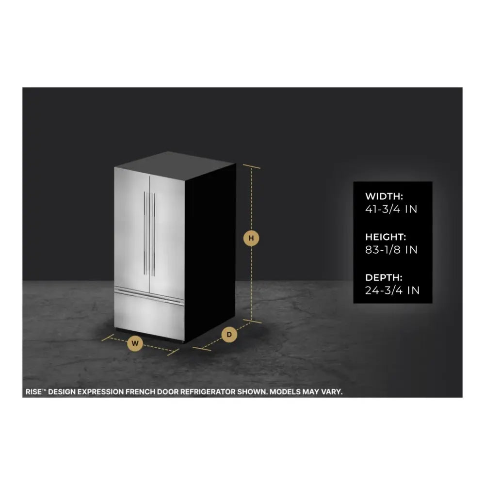 JennAir 42 inch Built-In Side by Side Refrigerator with 25.5 cu. ft. Capacity, Obsidian Black Interior in Panel Ready, JBSFS42NMX