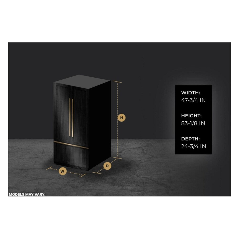 JennAir 48 inch Built-In Side by Side Refrigerator with 29.4 cu. ft. Capacity, Obsidian Black Interior in Panel Ready, JBSFS48NMX