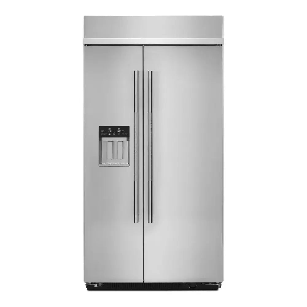JennAir RISE 42 inch Built-In Side by Side Refrigerator with 25.5 cu. ft. Capacity, External Water and Ice Dispenser in Stainless Steel, JBSS42E22L