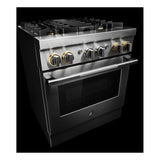 JennAir RISE 30 inch Smart Dual-Fuel Professional Range with 4.1 cu. ft. capacity, 4 Burners, Remote Access, Dual-Stacked PowerBurners in Stainless Steel, JDRP430HL