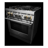 JennAir RISE 30 inch Smart Dual-Fuel Professional Range with 4.1 cu. ft. capacity, 4 Burners, Remote Access, Dual-Stacked PowerBurners in Stainless Steel, JDRP430HL