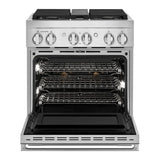 JennAir NOIR 30 inch Smart Dual-Fuel Professional Range with 4.1 cu. ft. capacity, 4 Burners, Remote Access, Dual-Stacked PowerBurners in Stainless Steel, JDRP430HM