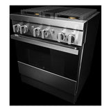 JennAir NOIR 30 inch Smart Dual-Fuel Professional Range with 4.1 cu. ft. capacity, 4 Burners, Remote Access, Dual-Stacked PowerBurners in Stainless Steel, JDRP430HM