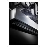 JennAir NOIR 36 inch Dual Fuel Professional Range with 5.1 cu. ft. Oven Capacity, 4 Burners, Grill, Remote Access, Glide Racks, Cast Iron Grates, Cinematic Oven Lighting, and Sabbath Mode in Stainless Steel, JDRP636HM