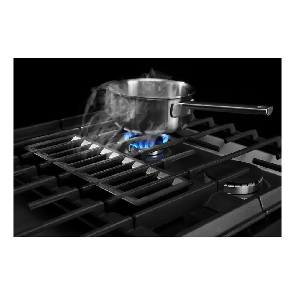 JennAir RISE 30 inch Dual Fuel Slide-In Range with Downdraft Ventilation, 4 Burners, 6.2 cu. ft. Oven Capacity with True Convection, Air Fry, AquaLift Self-Cleaning Technology, in Stainless Steel, JDS1750ML