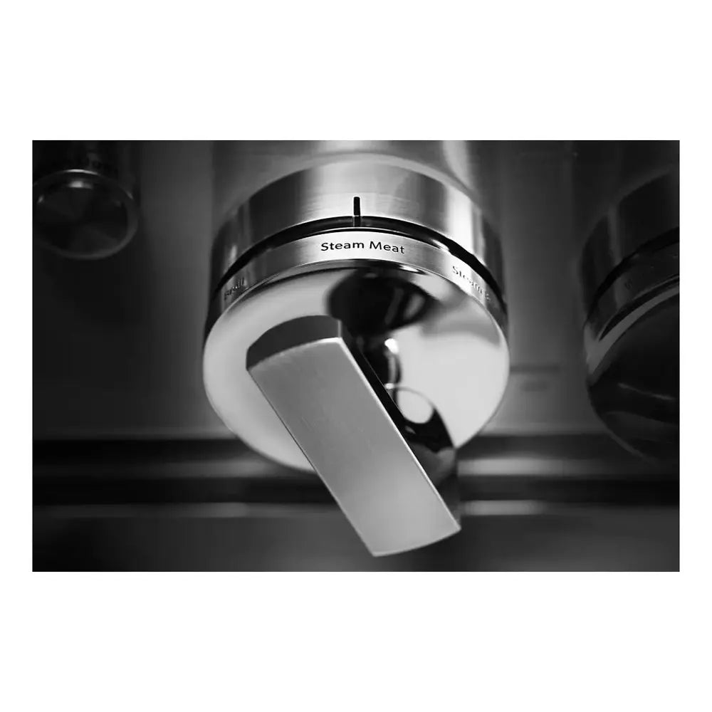 JennAir NOIR 36 inch Dual-Fuel Professional Range with 5.1 cu. ft. Oven Capacity, 4 Burners and Griddle, Remote Access, Cinematic Oven Lights, and Sabbath Mode in Stainless Steel, JDSP536HM