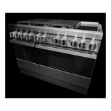 JennAir NOIR 48 inch Dual Fuel Professional Range with 6 Burners, Chrome-Infused Griddle, Steam Assist, Dual-Fan True Convection, Smooth Close Door, in Stainless Steel, JDSP548HM