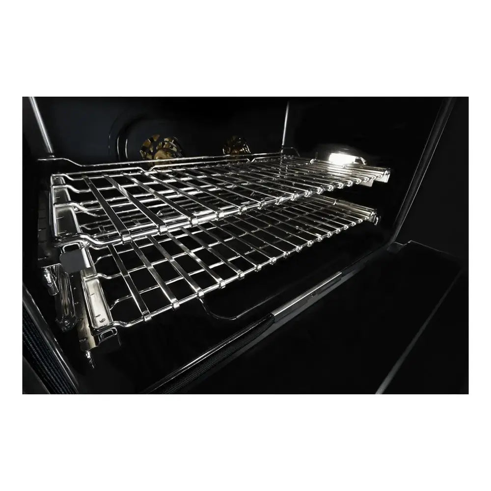 JennAir NOIR 48 inch Dual Fuel Professional Range with 6 Burners, Chrome-Infused Griddle, Steam Assist, Dual-Fan True Convection, Smooth Close Door, in Stainless Steel, JDSP548HM