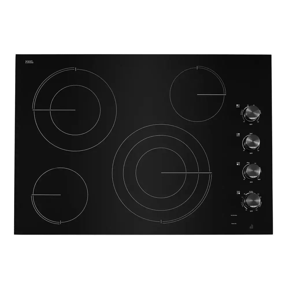 JennAir 30 inch Electric Radiant Cooktop with 4 Elements, Halo-Effect Knobs, Simmer Function, Melt Function, Hot Surface Indicators, ADA Compliant, JEC3430H*