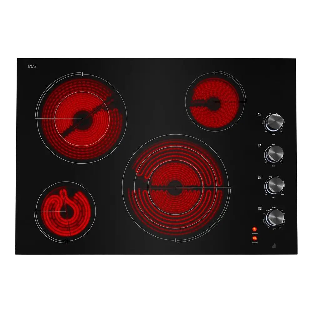JennAir 30 inch Electric Radiant Cooktop with 4 Elements, Halo-Effect Knobs, Simmer Function, Melt Function, Hot Surface Indicators, ADA Compliant, JEC3430H*