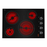 JennAir 30 inch Electric Radiant Cooktop with 4 Elements, Halo-Effect Knobs, Simmer Function, Melt Function, Hot Surface Indicators, ADA Compliant, JEC3430H*