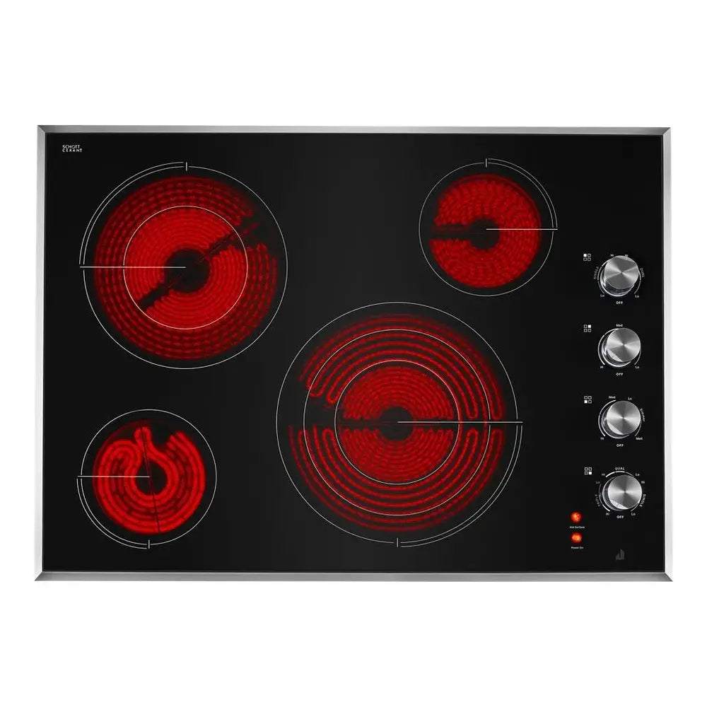 JennAir 30 inch Electric Radiant Cooktop with 4 Elements, Halo-Effect Knobs, Simmer Function, Melt Function, Hot Surface Indicators, ADA Compliant, JEC3430H*