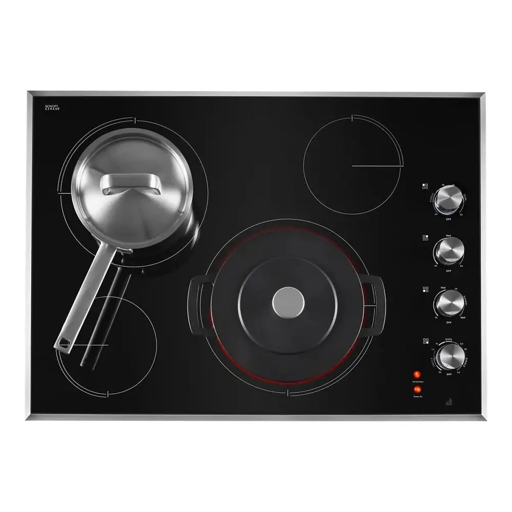 JennAir 30 inch Electric Radiant Cooktop with 4 Elements, Halo-Effect Knobs, Simmer Function, Melt Function, Hot Surface Indicators, ADA Compliant, JEC3430H*
