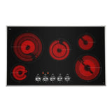 JennAir 36 inch Electric Radiant Cooktop with 5 Elements, Halo-Effect Knobs, Simmer Function, Melt Function, Hot Surface Indicators, ADA Compliant, JEC3536H*