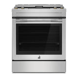JennAir RISE 30 inch Slide-In Electric Range with Downdraft Ventilation, 4 Elements, 6.2 cu. ft. Oven Capacity with True Convection, Air Fry, AquaLift Self-Cleaning Technology, in Stainless Steel JES1750ML