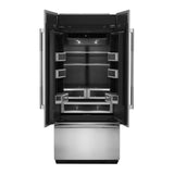 JennAir 36 inch Fully Integrated French Door Refrigerator with 20.81 cu. ft. Capacity, Obsidian Interior in Panel Ready, JF36NXFXDE