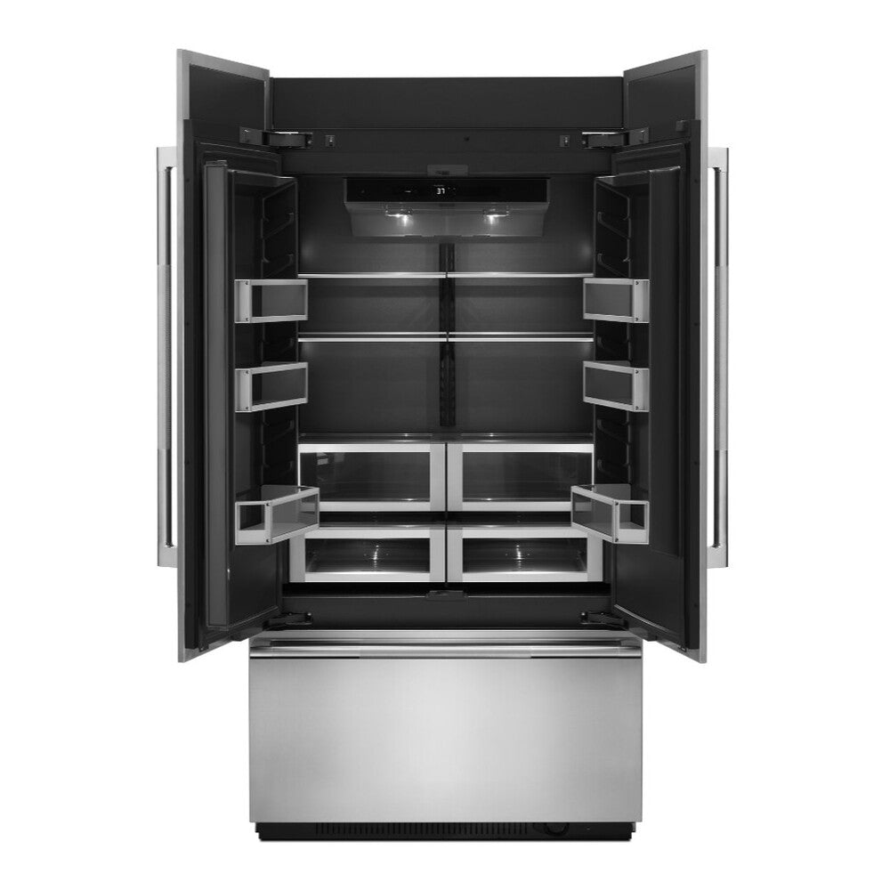 JennAir 42 inch French Door Refrigerator with 24.17 cu. ft. Capacity, TwinFresh Climate Control System, Obsidian Interior in Panel Ready, JF42NXFXDE