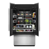 JennAir 42 inch French Door Refrigerator with 24.17 cu. ft. Capacity, TwinFresh Climate Control System, Obsidian Interior in Panel Ready, JF42NXFXDE