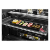 JennAir RISE 36 inch Smart French Door Counter Depth Refrigerator with 23.8 cu. ft. Capacity, and Obsidian Interior in Stainless Steel, JFFCC72EHL