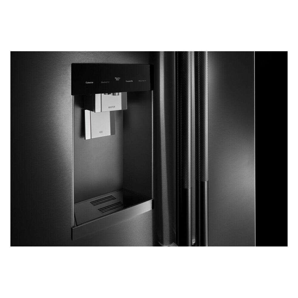JennAir RISE 36 inch Smart French Door Counter Depth Refrigerator with 23.8 cu. ft. Capacity, and Obsidian Interior in Stainless Steel, JFFCC72EHL