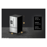 JennAir RISE 36 inch Smart French Door Counter Depth Refrigerator with 23.8 cu. ft. Capacity, and Obsidian Interior in Stainless Steel, JFFCC72EHL