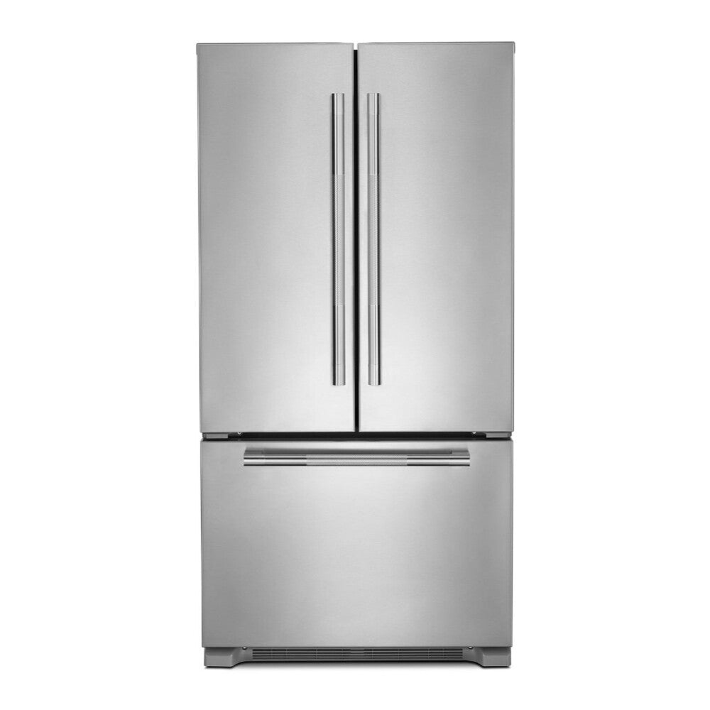 JennAir RISE 36 inch French Door Refrigerator with 21.94 cu. ft. Total Capacity, TriSensor Electronic Climate Control in Stainless Steel, JFFCF72DKL