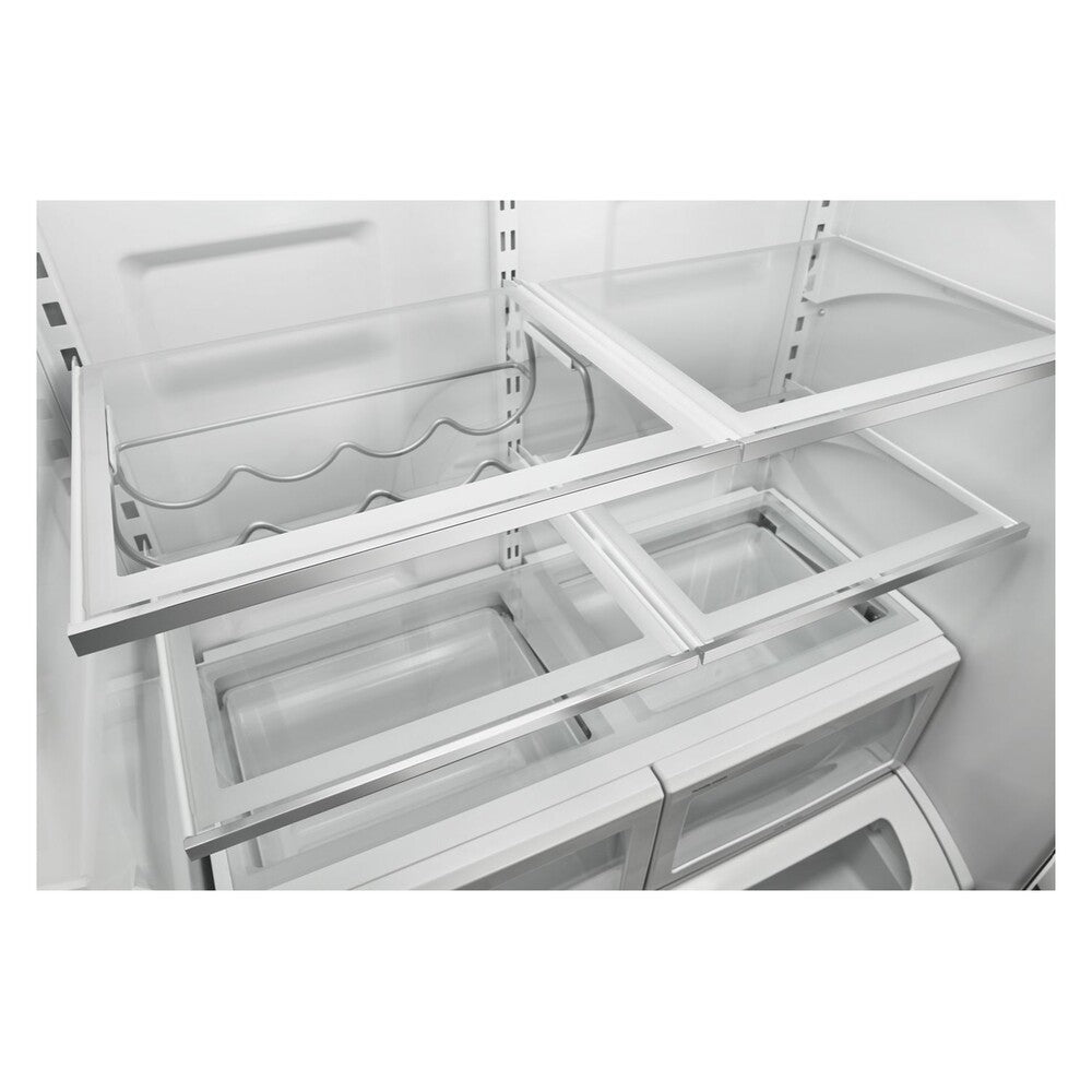 JennAir RISE 36 inch French Door Refrigerator with 21.94 cu. ft. Total Capacity, TriSensor Electronic Climate Control in Stainless Steel, JFFCF72DKL