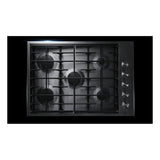 JennAir 30 inch Euro-Style Gas Cooktop with 5 Sealed Burners, 18000 BTU Brass PowerBurner, Simmer Burner, and Infinite Burner Control Settings in Stainless Steel, JGC7530BS