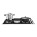 JennAir 36 inch Gas Cooktop with 6 Sealed Burners, 18,000 BTU Brass PowerBurner, and 6,000 BTU Brass Simmer Burner in Stainless Steel, JGC7636BS