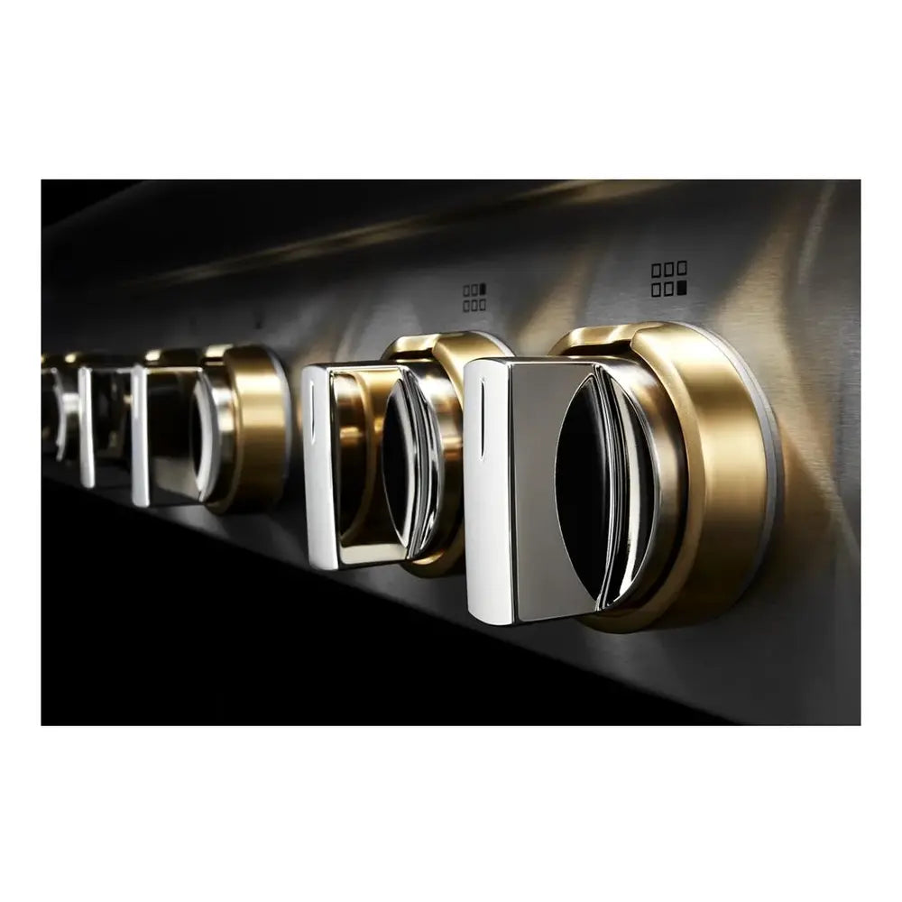 JennAir RISE 36 inch Gas Rangetop with 4 Sealed Burners, Dishwasher safe Cast Iron Grates, Electronic Ignition Flame-Sensing Reignition, Grill, in Stainless Steel, JGCP636HL