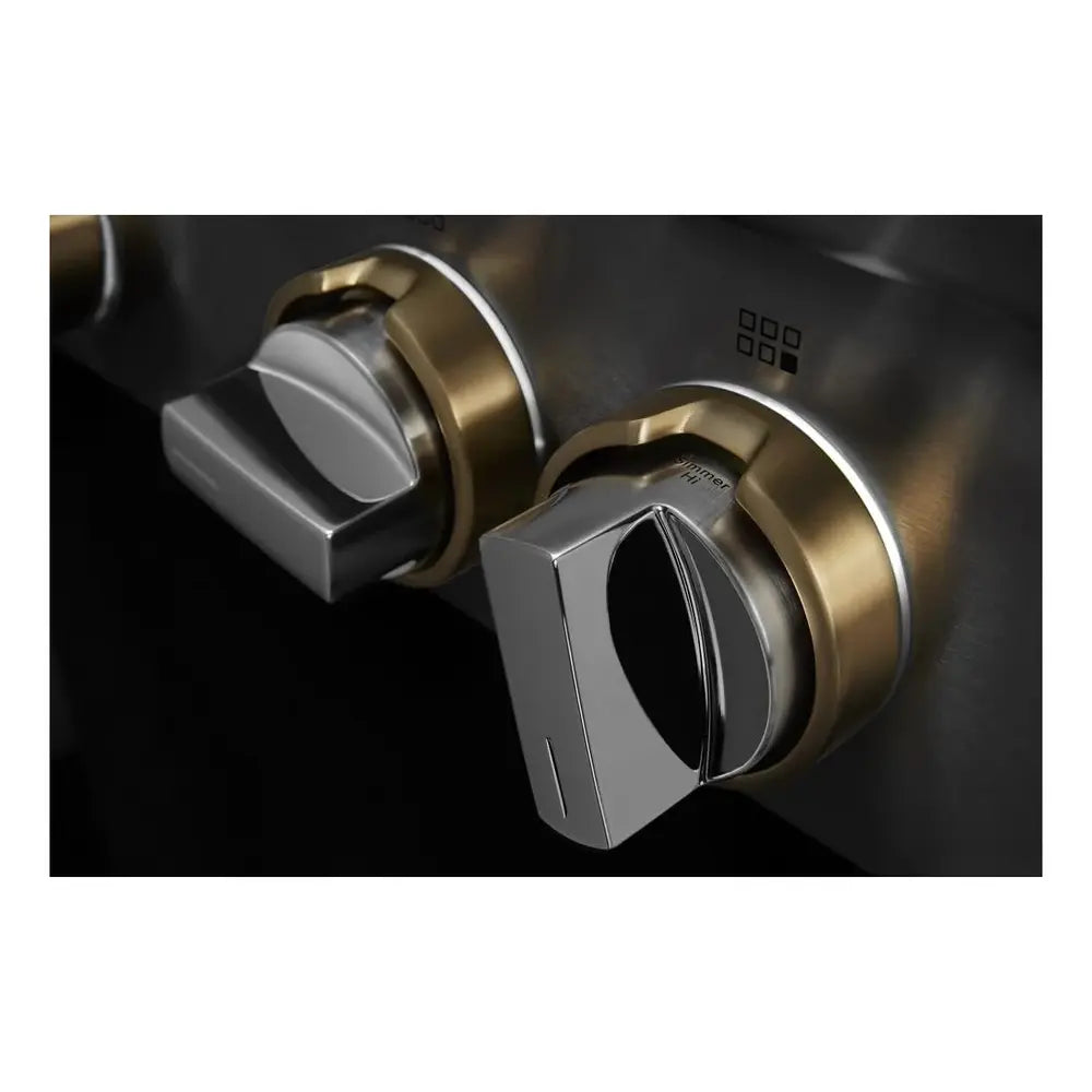 JennAir RISE 48 inch Gas Rangetop with 6 Sealed Burners, Grill, Dishwasher Safe Cast Iron Grates, Electronic Ignition Flame-Sensing Reignition in Stainless Steel, JGCP648HL