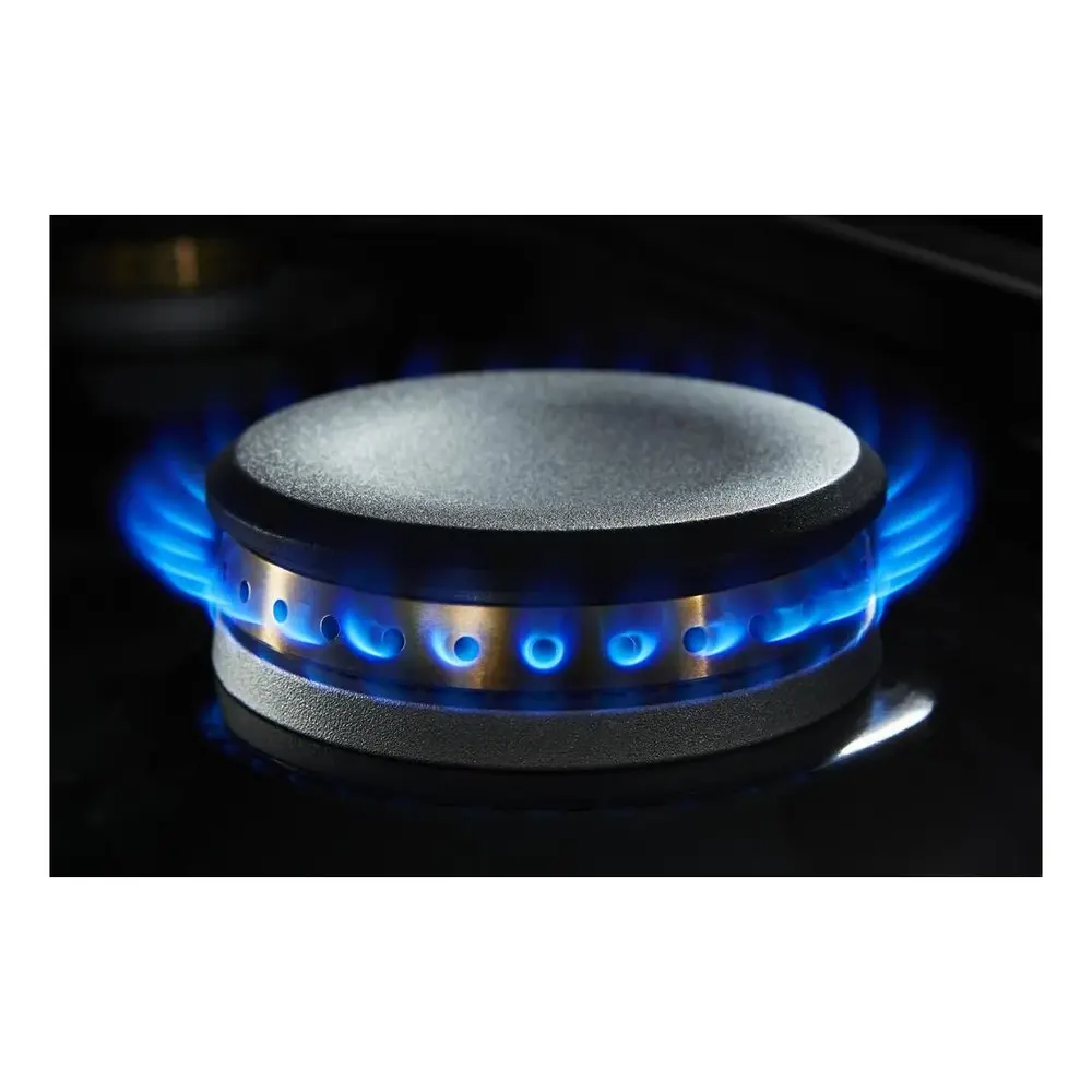 JennAir NOIR 48 inch Gas Rangetop with 4 Sealed Brass Burners, Grill, Chrome-Infused Griddle, Dishwasher Safe Grates and Electronic Ignition with Flame-Sensing Reignition in Stainless Steel, JGCP748HM