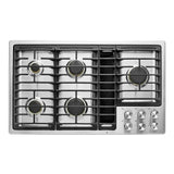 JennAir 36 inch Gas Downdraft Cooktop with 5 Sealed Burners, Knob Controls, 17000 BTU Ultra-High Output Burner, and Melt Cap, JGD3536G*