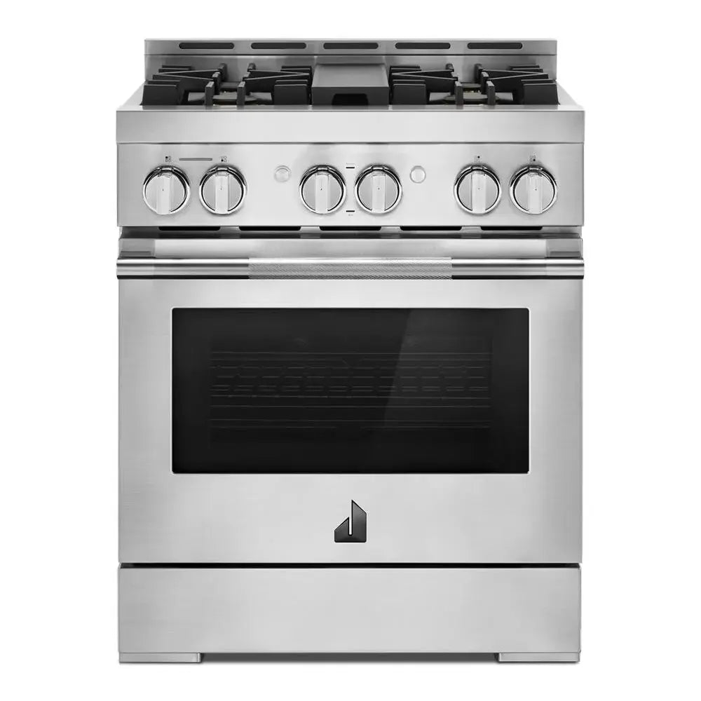 JennAir RISE 30 inch Gas Professional Range with 4 Sealed Burners, 4.1 cu. ft. Oven Capacity, Smart Integration, CustomClean with Automatic Lock, Sabbath Mode, in Stainless Steel, JGRP430HL