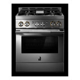 JennAir RISE 30 inch Gas Professional Range with 4 Sealed Burners, 4.1 cu. ft. Oven Capacity, Smart Integration, CustomClean with Automatic Lock, Sabbath Mode, in Stainless Steel, JGRP430HL