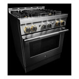 JennAir RISE 30 inch Gas Professional Range with 4 Sealed Burners, 4.1 cu. ft. Oven Capacity, Smart Integration, CustomClean with Automatic Lock, Sabbath Mode, in Stainless Steel, JGRP430HL