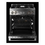 JennAir RISE 30 inch Gas Professional Range with 4 Sealed Burners, 4.1 cu. ft. Oven Capacity, Smart Integration, CustomClean with Automatic Lock, Sabbath Mode, in Stainless Steel, JGRP430HL