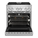 JennAir NOIR 30 inch Gas Professional Range with 4 Sealed Burners, 4.1 cu. ft. Oven Capacity, Smart Integration, CustomClean with Automatic Lock, Sabbath Mode, in Stainless Steel, JGRP430HM