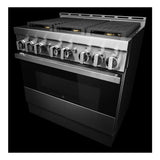JennAir NOIR 36 inch Smart Gas Range with 6 Sealed Burners, 5.1 cu. ft. Oven Capacity, Cast Iron Grates, CustomClean with Automatic Lock, in Stainless Steel, JGRP436HM