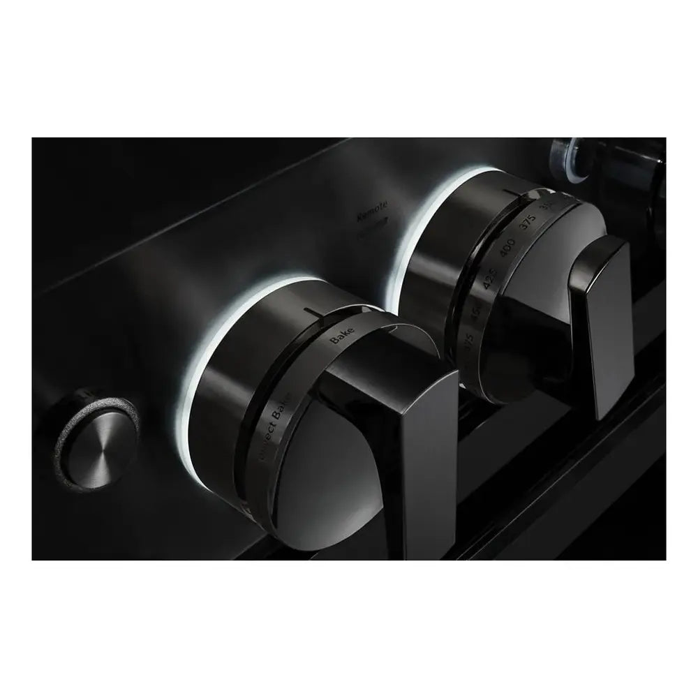 JennAir NOIR 36 inch Smart Gas Range with 4 Sealed Burners, 5.1 Cu. Ft. Oven Capacity, Remote Access, Halo-Effect Knobs, Chrome-Infused Griddle, in Stainless Steel, JGRP536HM