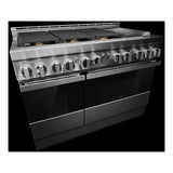 JennAir NOIR 48 inch Professional Smart Gas Range with 6 Sealed Burners, Chrome-Infused Griddle, Dual Ovens, in Stainless Steel, JGRP548HM