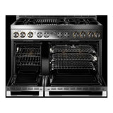 JennAir RISE 48 inch Smart Gas Range with 6 Sealed Burners, Grill, 6.3 cu. ft. Total Oven Capacity, Remote Access, Halo-Effect Knobs, Dual-Fan True Convection, in Stainless Steel, JGRP648HL