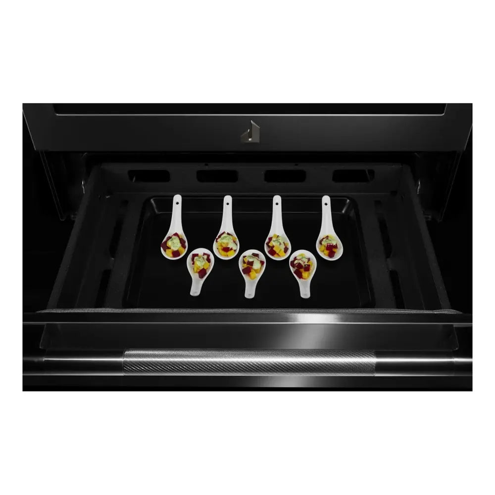 JennAir RISE 30 inch Slide-In Gas Range with 5 Burners, 6.4 cu. ft. Oven Capacity with True Convection, Baking Drawer, Air Fry, AquaLift Self-Cleaning Technology, in Stainless Steel, JGS1450ML
