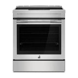 JennAir RISE 30 inch Induction Slide-In Range with 4 Cooking Zones, True Convection Oven, Assisted Cooking, Emotive Controls, Bridge Function, in Stainless Steel, JIS1450ML