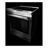 JennAir RISE 30 inch Induction Slide-In Range with 4 Cooking Zones, True Convection Oven, Assisted Cooking, Emotive Controls, Bridge Function, in Stainless Steel, JIS1450ML
