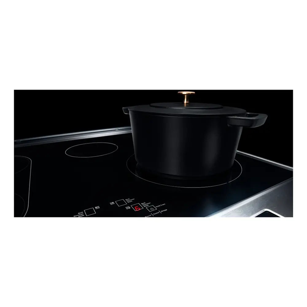 JennAir RISE 30 inch Induction Slide-In Range with 4 Cooking Zones, True Convection Oven, Assisted Cooking, Emotive Controls, Bridge Function, in Stainless Steel, JIS1450ML