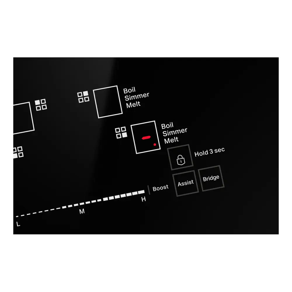 JennAir RISE 30 inch Induction Slide-In Range with 4 Cooking Zones, True Convection Oven, Assisted Cooking, Emotive Controls, Bridge Function, in Stainless Steel, JIS1450ML